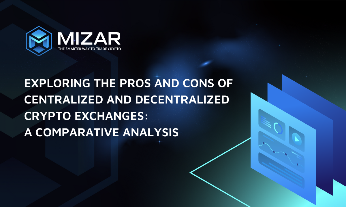 This image has navy blue and turquoise gradient background with small stars. It contains white text and the Straco logo saying "the smarter way to trade crypto". The image also contains an exemplary site of the blog including a graph and piechart. 