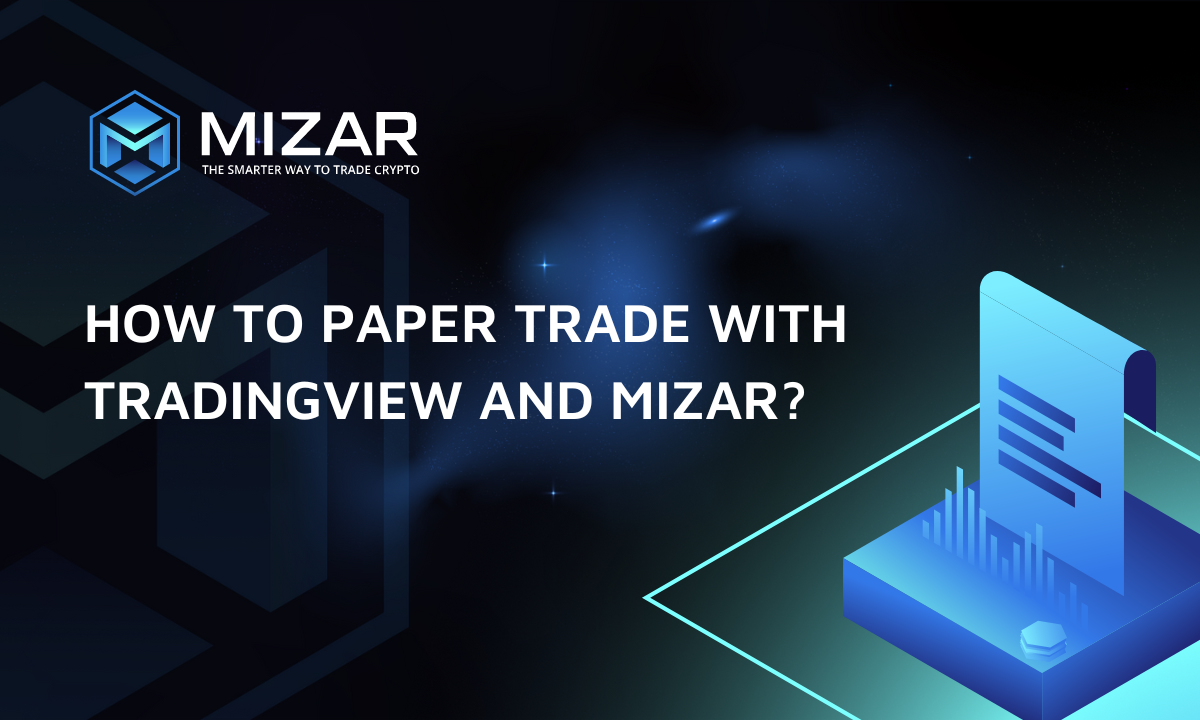 This image has navy blue and turquoise gradient background with small stars. It contains white text and the Straco logo saying "the smarter way to trade crypto". The image also contains an exemplary site of the document on top of a square block including a bar chart. 